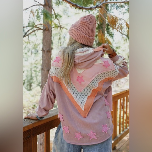 Oli & Hali Pink and Cream Star Jacket - Picture 2 of 6